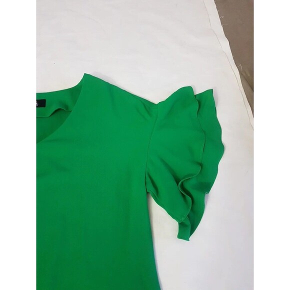 A.B.S. Collection Womens Dress Green Size Small Short Tiered Sleeve Shift Mini - Picture 14 of 14